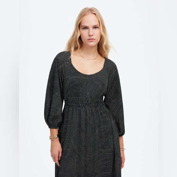 Madewell Balloon Sleeve Ruched midi dress size xxs - Picture 3 of 9